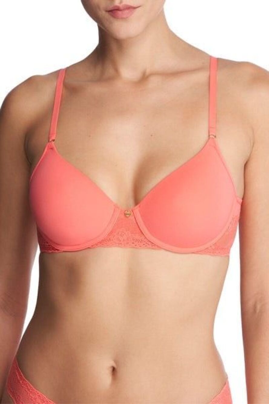 Natori Bliss Perfection Lace Contour Underwire Bra Papaya 34DDD
